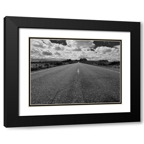 Monument Valley Road Black Modern Wood Framed Art Print with Double Matting by Oldford, Tim