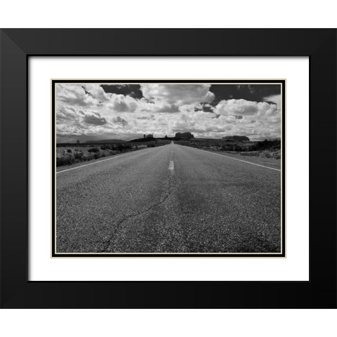 Monument Valley Road Black Modern Wood Framed Art Print with Double Matting by Oldford, Tim