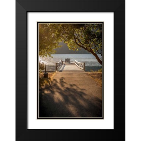 Crescent Lake Pier Black Modern Wood Framed Art Print with Double Matting by Oldford, Tim