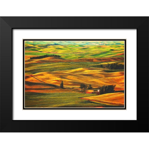 Palouse #22 Black Modern Wood Framed Art Print with Double Matting by ODell, Dale