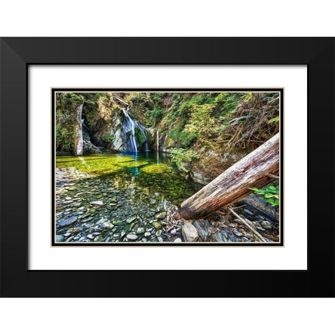Falls Creek Black Modern Wood Framed Art Print with Double Matting by Oldford, Tim