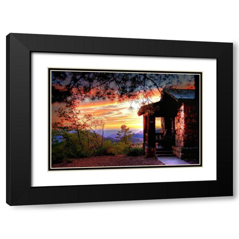 Grand Canyon Cabin Black Modern Wood Framed Art Print with Double Matting by Oldford, Tim