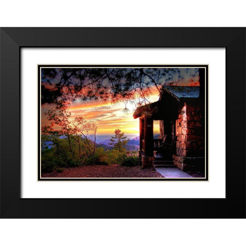 Grand Canyon Cabin Black Modern Wood Framed Art Print with Double Matting by Oldford, Tim