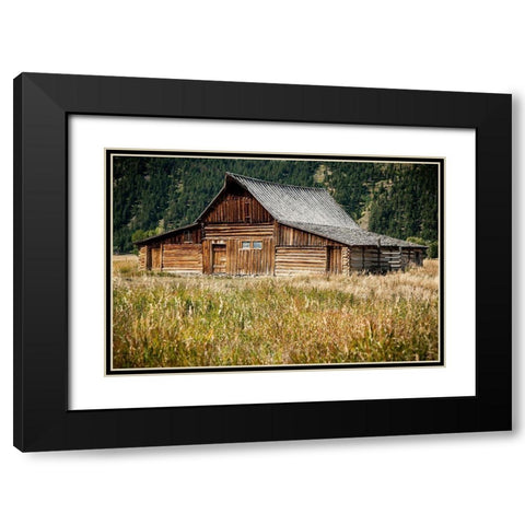 Teton Barn Black Modern Wood Framed Art Print with Double Matting by Oldford, Tim