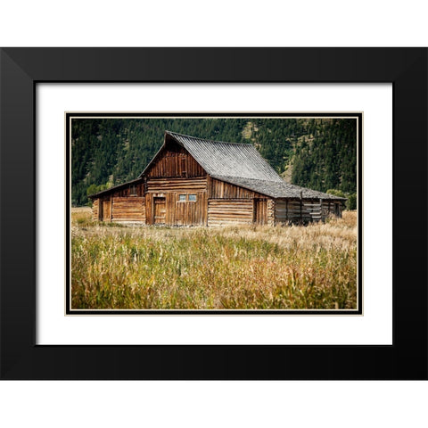 Teton Barn Black Modern Wood Framed Art Print with Double Matting by Oldford, Tim