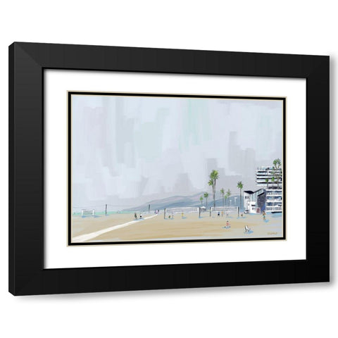 Annenberg Beach House Black Modern Wood Framed Art Print with Double Matting by Oswald, Pete