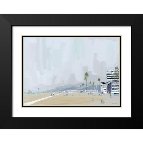 Annenberg Beach House Black Modern Wood Framed Art Print with Double Matting by Oswald, Pete