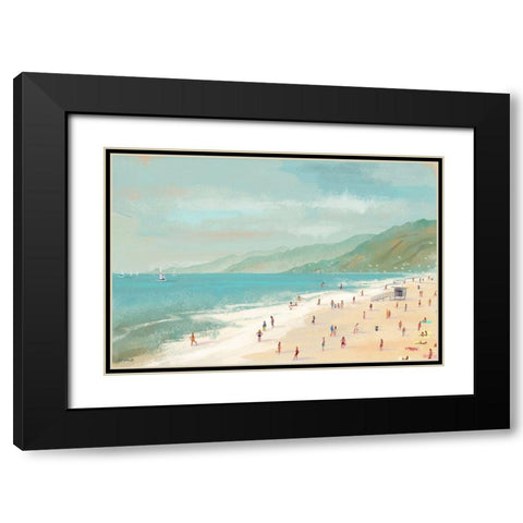 Santa Monica Beach Black Modern Wood Framed Art Print with Double Matting by Oswald, Pete