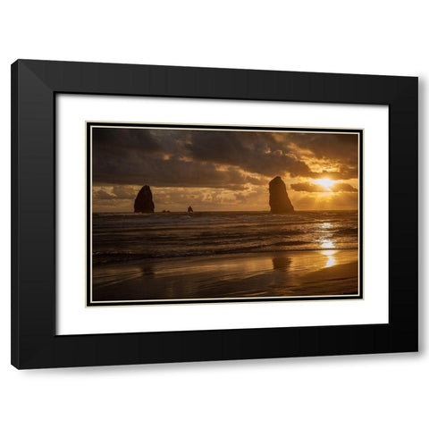 Monolith Sunset Black Modern Wood Framed Art Print with Double Matting by Oldford, Tim