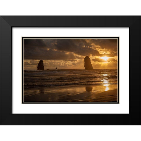 Monolith Sunset Black Modern Wood Framed Art Print with Double Matting by Oldford, Tim