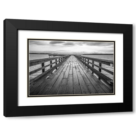 Sidney Pier Black Modern Wood Framed Art Print with Double Matting by Oldford, Tim