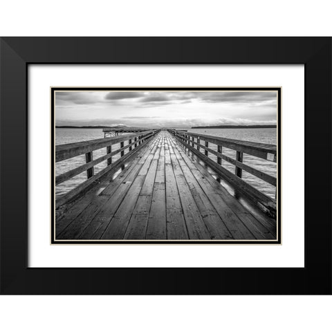 Sidney Pier Black Modern Wood Framed Art Print with Double Matting by Oldford, Tim