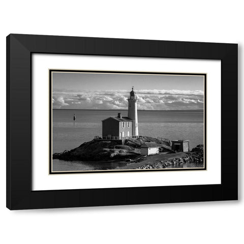 Fisgard Lighthouse Black Modern Wood Framed Art Print with Double Matting by Oldford, Tim