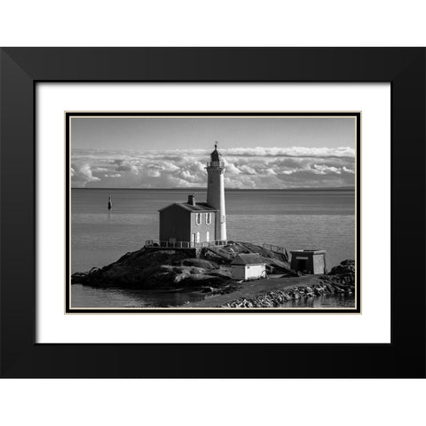 Fisgard Lighthouse Black Modern Wood Framed Art Print with Double Matting by Oldford, Tim