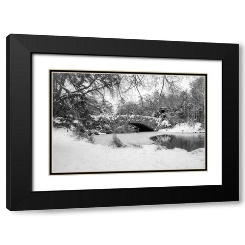Stone Bridge Black Modern Wood Framed Art Print with Double Matting by Oldford, Tim