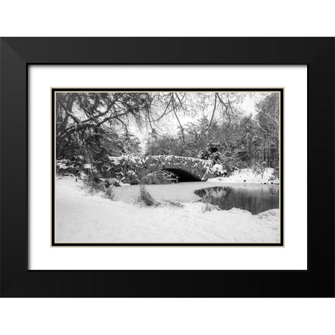 Stone Bridge Black Modern Wood Framed Art Print with Double Matting by Oldford, Tim