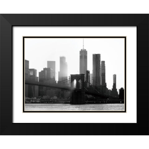 New York 1 Black Modern Wood Framed Art Print with Double Matting by Okula, Carina
