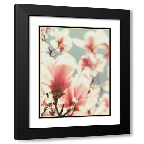 Paris Petals 1 Black Modern Wood Framed Art Print with Double Matting by Okula, Carina