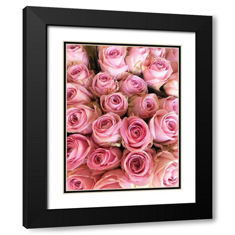 Paris Petals 3 Black Modern Wood Framed Art Print with Double Matting by Okula, Carina
