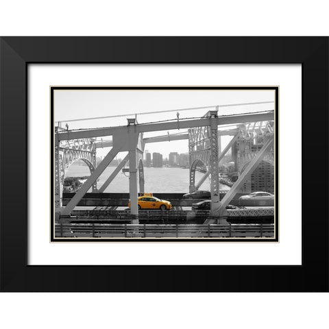 New York Black Modern Wood Framed Art Print with Double Matting by Okula, Carina
