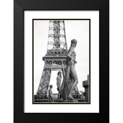 Paris No. 1 Black Modern Wood Framed Art Print with Double Matting by Okula, Carina