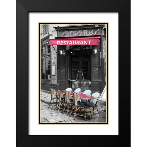 Paris No. 5 Black Modern Wood Framed Art Print with Double Matting by Okula, Carina