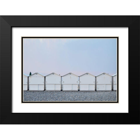 Seaside No. 2 Black Modern Wood Framed Art Print with Double Matting by Okula, Carina