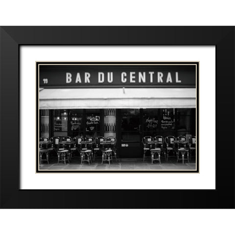 Bar du Central Paris Black Modern Wood Framed Art Print with Double Matting by Okula, Carina