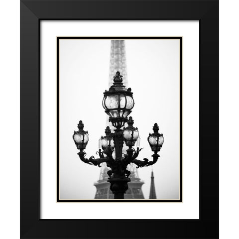 City of Light and Love Black Modern Wood Framed Art Print with Double Matting by Okula, Carina