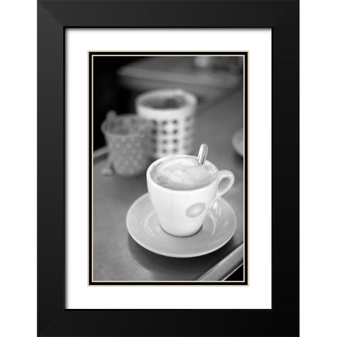 Paris Cafe No. 23 Black Modern Wood Framed Art Print with Double Matting by Okula, Carina