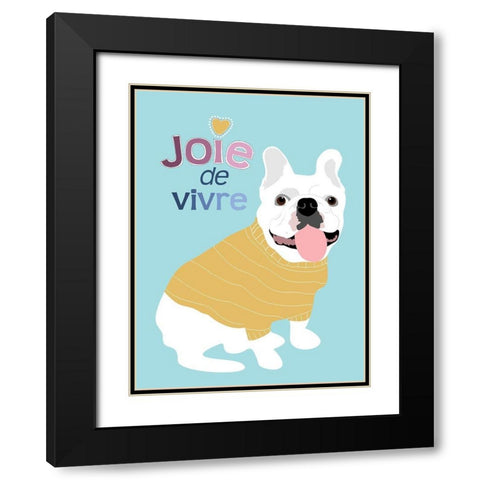 French Bulldog Joie de vivre Black Modern Wood Framed Art Print with Double Matting by Oliphant, Ginger