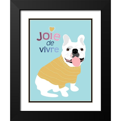 French Bulldog Joie de vivre Black Modern Wood Framed Art Print with Double Matting by Oliphant, Ginger