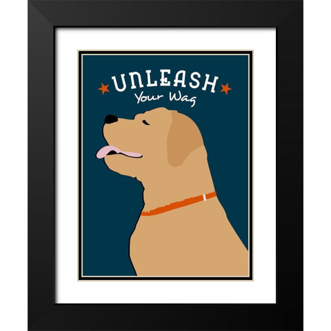 Unleash Your Wag Black Modern Wood Framed Art Print with Double Matting by Oliphant, Ginger