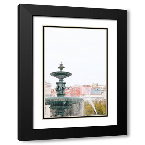 Mermaid Fountain Black Modern Wood Framed Art Print with Double Matting by Okula, Carina