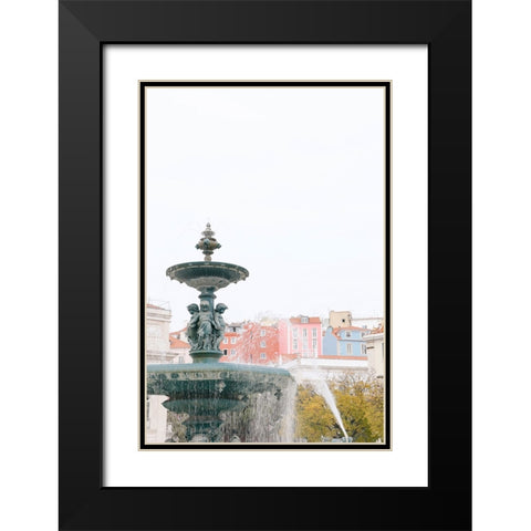 Mermaid Fountain Black Modern Wood Framed Art Print with Double Matting by Okula, Carina