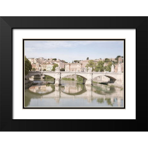 Moments in Rome by the Tiber Black Modern Wood Framed Art Print with Double Matting by Okula, Carina
