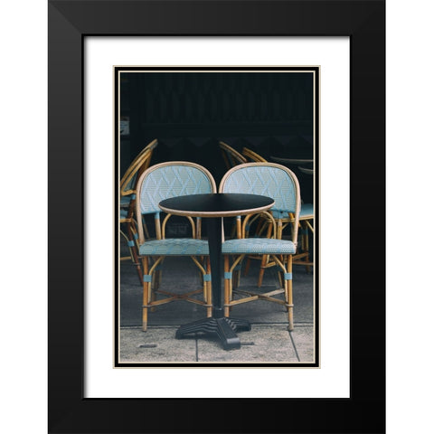 Perfect Paris People Watching Cafe Black Modern Wood Framed Art Print with Double Matting by Okula, Carina