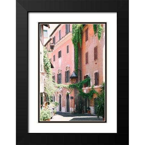 Pink Buildings in Rome Black Modern Wood Framed Art Print with Double Matting by Okula, Carina