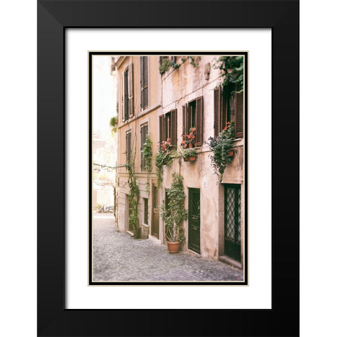 Rustic Roman Street Black Modern Wood Framed Art Print with Double Matting by Okula, Carina