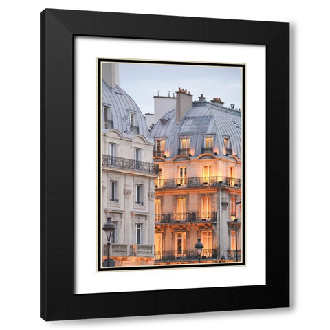 Golden Glow in The City of Light Black Modern Wood Framed Art Print with Double Matting by Okula, Carina