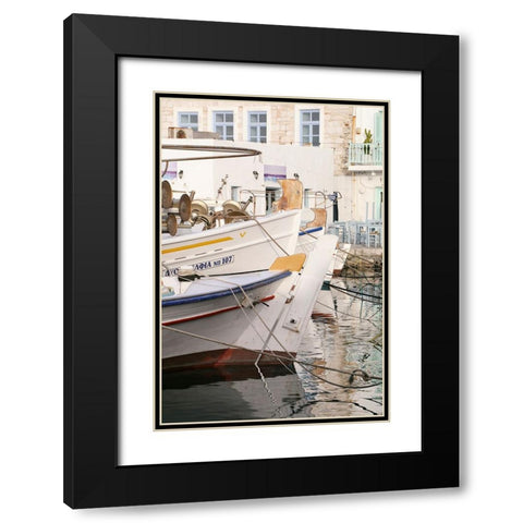 Morning by The Fishing Port Black Modern Wood Framed Art Print with Double Matting by Okula, Carina