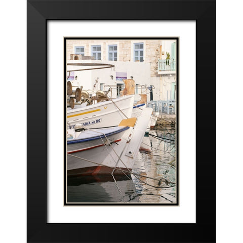 Morning by The Fishing Port Black Modern Wood Framed Art Print with Double Matting by Okula, Carina