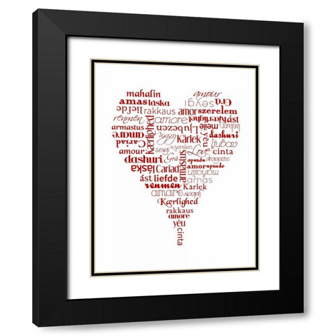 Translation of Love Black Modern Wood Framed Art Print with Double Matting by Proctor, Tenisha