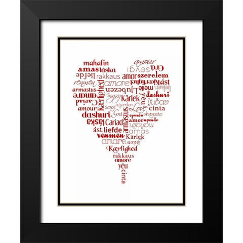 Translation of Love Black Modern Wood Framed Art Print with Double Matting by Proctor, Tenisha