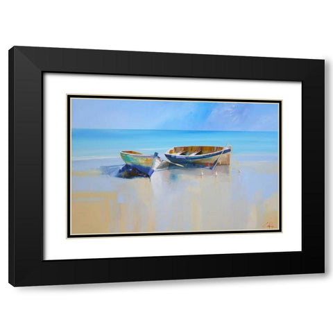 Afternoon Gulls Black Modern Wood Framed Art Print with Double Matting by Penny, Craig Trewin