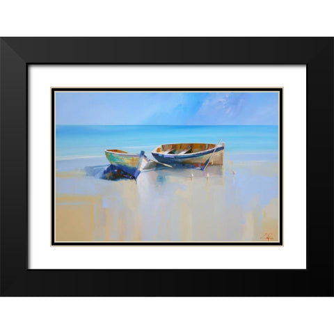 Afternoon Gulls Black Modern Wood Framed Art Print with Double Matting by Penny, Craig Trewin