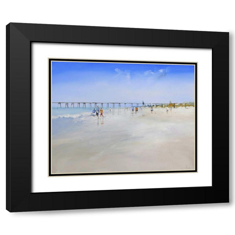 Henley Pier Black Modern Wood Framed Art Print with Double Matting by Penny, Craig Trewin