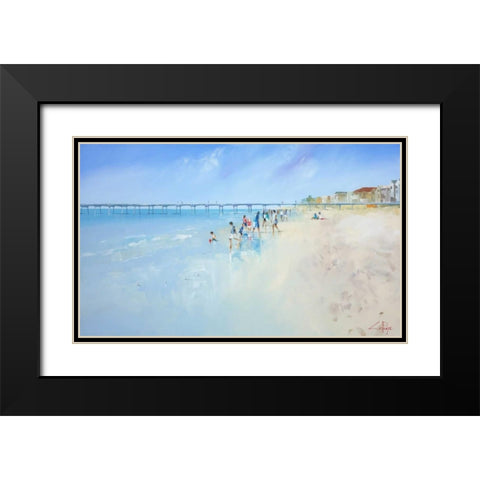 Low Tide at Henley Black Modern Wood Framed Art Print with Double Matting by Penny, Craig Trewin