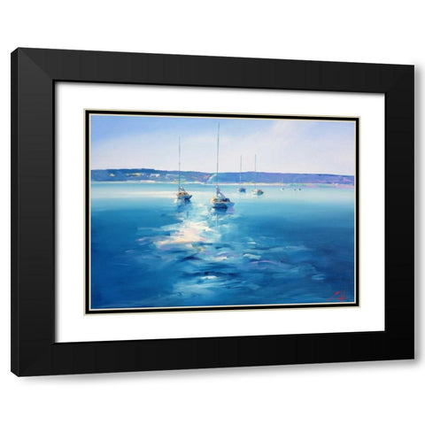 Mornington Morning Black Modern Wood Framed Art Print with Double Matting by Penny, Craig Trewin