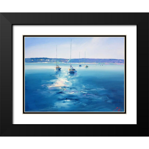 Mornington Morning Black Modern Wood Framed Art Print with Double Matting by Penny, Craig Trewin